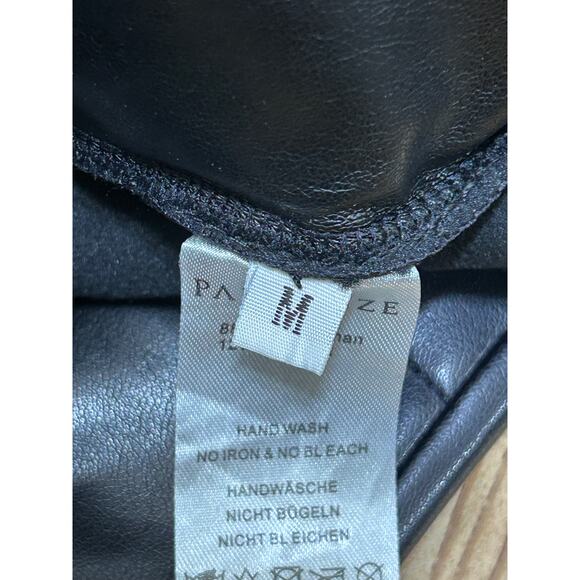 Pairadize Assthetic Vegan Leather Pants M Classic Black High Waist Skinny Shiny - Picture 8 of 10